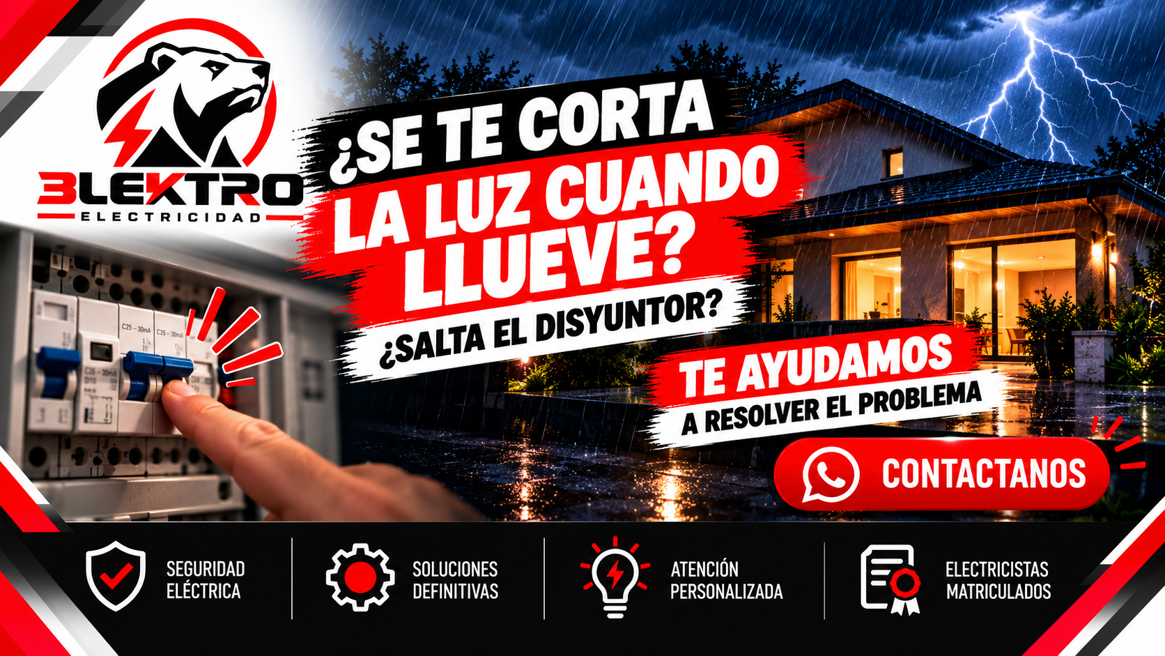 Electricidad segura bajo la tormenta